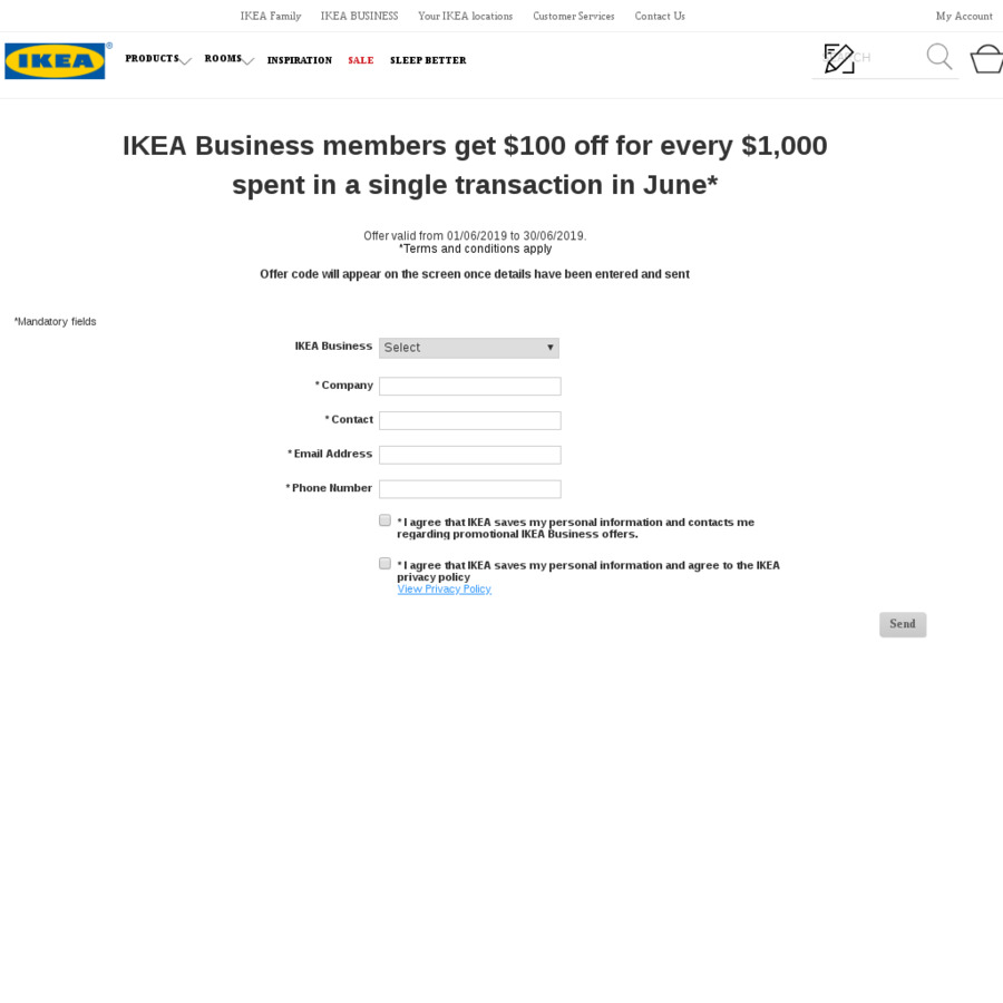 Ikea Business Account Net 30