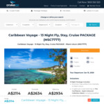13 Night Caribbean Cruise from $2114 with Return Flights to Miami @ cruiseco