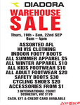 [VIC] Summer Apparel $5, Winter Apparel $10 + More @ Diadora Warehouse Sale (Scoresby)