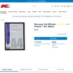 Norway A4 Certificate Frame (21cm x 29.7cm) - $2 @ Kmart