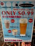 $0.99 Drinks from 85 Degree Cake Shop 10/9-17/9