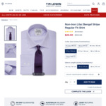 Non-Iron Lilac Bengal Stripe Regular Fit Shirt $20 (Was$99.95) @ T M Lewin (Spend over $50 Shipped)