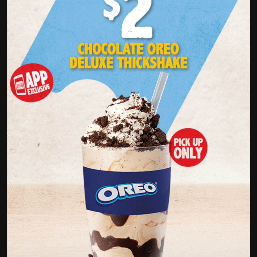 Chocolate Oreo Deluxe Shake $2 @ Hungry Jack's (via App) - Ozbargain