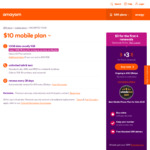 amaysim Prepaid $3 for First 4 Renewals ($10/28days plan), 1.5G data per 28 days,Free Posttage