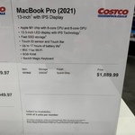 Apple MacBook Pro 13" M1 Chip 2020 $1889.99 (RRP $1999) @ Costco (Membership Required)