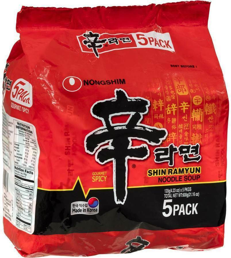 ½ Price Nongshim Shin Ramyun Noodles Soup 5 Pack 120g 3 5 Delivery