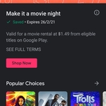$1.49 Selected Movies Rental @ Google Play Store