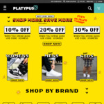 Spend $100 Get 10% off, Spend $150+ Get 20% off, Spend $200+ Get 30% off (Free delivery with $130) @ Platypus