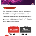 5G Home Internet Unlimited Data - First Month Free - $64.99/Month Thereafter @ Vodafone