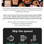 Spend $40 & Get $20 Voucher for Next Order + Free Delivery (Wok in a Box, Noodle Box, etc) @ Concept Ate (Rewards App Required)