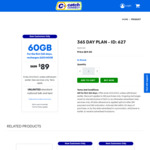 Catch Connect 365 Day Prepaid SIM Plans: 60GB for $89, 120GB for $109 with Unlimited Talk & Text (New Customers Only) @ Catch