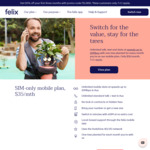 Unlimited Data (20Mb/s) Prepaid Mobile Plan $17.50/Month for The First 3 Months (50% off) @ Felix Mobile