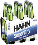Hahn Super Dry Bottle 6x 330ml $15 (Save $6) @ Coles