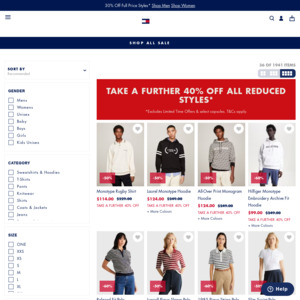 Extra 40% off Already Reduced Prices + $7.95 Delivery ($0 with $100 Order) @ Tommy Hilfiger