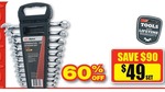 Repco 11pc Combination Spanner Set $49.95 (60% off) 8mm-19mm (Metric) with Rack