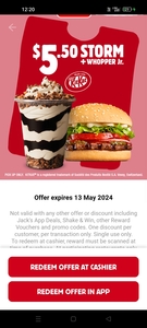 KitKat Storm + Whopper Junior $5.50 (Was $12.75) Pickup Only @ Hungry Jack's via App