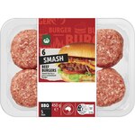 Redeem a Free Woolworths 6 Smash Beef Burgers 450g with Minimum $50 Online Order (First 2000 Customers) @ Woolworths