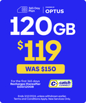 Catch Connect 365-Day Prepaid Plan 120GB $109 (New Customers Only) Delivered @ Catch Connect