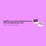 $5 Promo Credit on $100+ Amazon Gift Card Spend (Select Designs Only, First 2000 Customers) @ Amazon AU