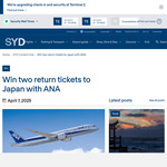 [NSW] Win Two Return Tickets to Japan with ANA Valued at $4,400 from Sydney Airport
