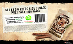 $3 off voucher for Purina Ruffs Hide & Snack 155g range at Woolworths 