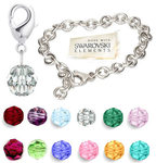3 Swarovski Elements Crystal Clip on Charms + Bracelet Chain Only $3 Delivered RRP $12.99