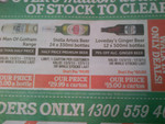 CHEAP Beer (Vic) Stella $29.99 Carton 24x 330ml & Loveday's Ginger Beer $15 for 12x 500ml