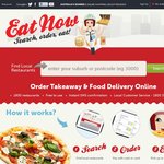 EatNow.com.au $5 off Order (Credit Card or PayPal, Delivery Only)