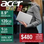 White Acer Aspire One Netbook - $480 after Acer cash back - 120GB HD/1GB RAM/8.9"/Win XP Home