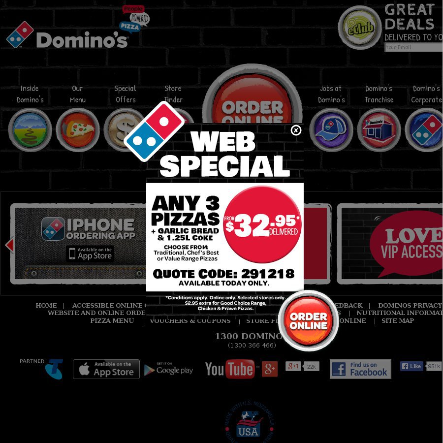 5 Value Range, 7 Traditional Range Pizza's Domino's (VIC) OzBargain
