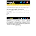 $15 off with $49 Spend or More & Free Shipping Site Wide at Dick Smith