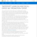 FREE Office365 Personal 1 year for Owners of Lumia 950 & 950XL Purchased from Nov 10 ($89 Value)