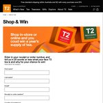 Win a Year’s Worth of T2 Teas Worth $250 [Purchase T2 Tea + 25wol to Enter]