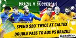 Free Double Pass to Socceroos Vs Brazil by Spending ≥ $20 2 Times at Caltex (Selected VIC Servos, 1375 Available) [Facebook Req]