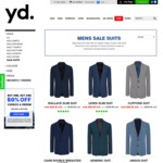 Select Mens Suits $99.99 for 12 Hours, Online Only @ YD - Free Shipping or Click & Collect