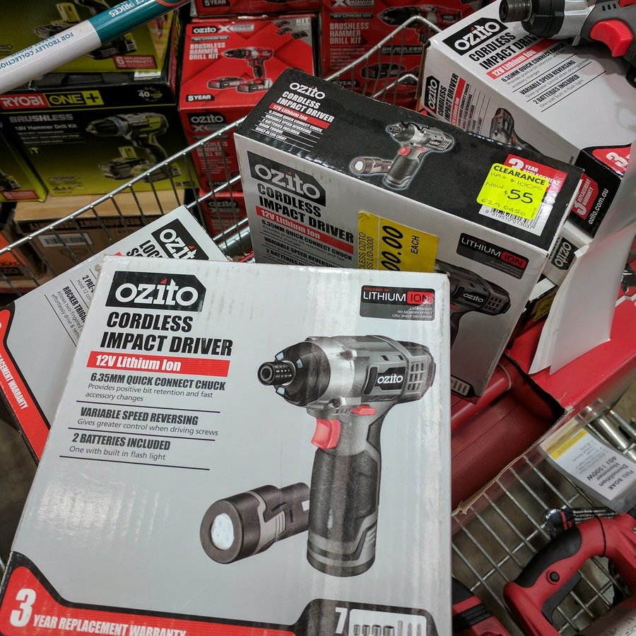 Clearance Ozito Impact Driver 55 Was 100 and Ozito Lock Load