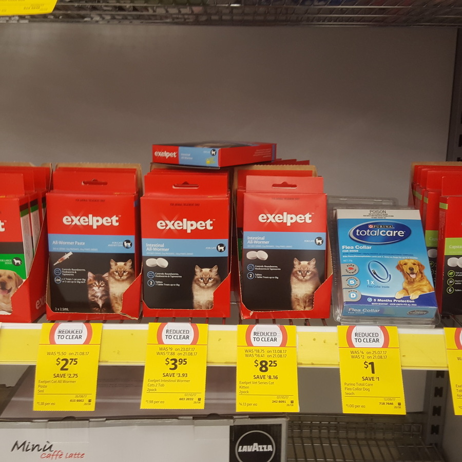 Coles shop cat worming