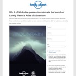Win 1 of 50 Double Passes to Mountain to Celebrate The Launch of Lonely Planet’s Atlas of Adventure
