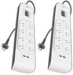 2 X Belkin 8 Outlet 2Mtr Power Board w/2 USB Ports (2.4A) $79.96 Shipped @ KG Electronic eBay Store