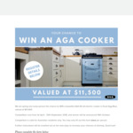 Win an AGA 60 Double Oven Electric Range Cooker Worth $11,500 from AGA Australia