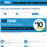[QLD] 10% off Airpark Parking (Undercover Excluded) @ Brisbane Airport