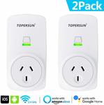 2x Wi-Fi Smart Socket Plug Alexa and Google Home Compatible $28.99 + Delivery (Free with Prime/ $49 Spend) @ Topersun Amazon AU