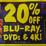 20% off All DVDs, Blu-Ray & 4K @ JB Hi-Fi