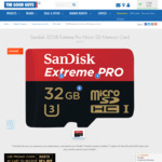 SanDisk Extreme Pro 32GB MicroSD Memory Card $9 + Shipping @ The Good Guys