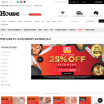 25% off Sitewide (Including Sale Items, Some Exclusions) + Upsized 11% Cashback from Shopback (Non-Electrical) @ House