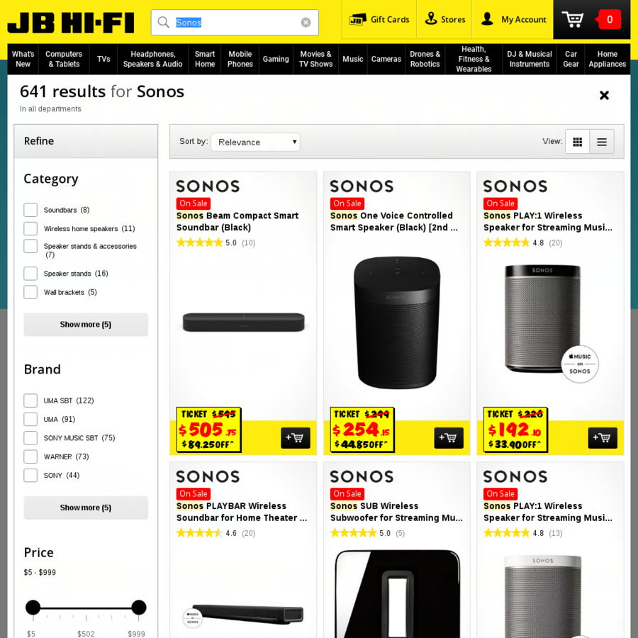 jb hi fi sonos