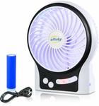 Efluky Mini USB Desk Fan with 3 Speeds, LED Light & Rechargeable Battery $9.99 + Delivery (Free with Prime) @ eflukyD via Amazon