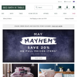 20% off Full Priced Items @ Bed Bath N' Table