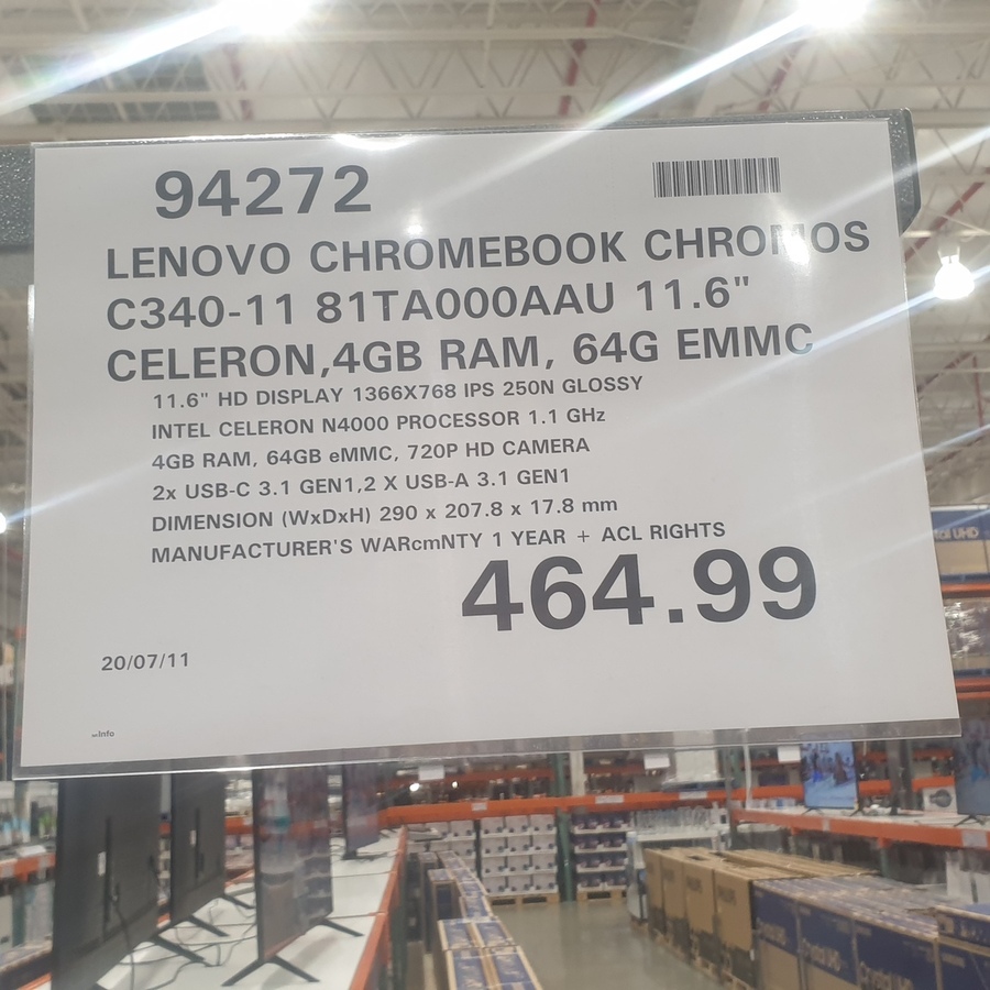 Lenovo Chromebook C340-11 81TA000AAU $ (In-Store Only) @ Costco (Paid Membership) - OzBargain Lenovo Chromebook C340-11 81TA000AAU $ (In-Store Only) @ Costco (Paid Membership) - OzBargain