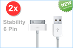2x Dock Connector to USB Cable for iPod/iPhone/iPad, New Technology, 6-Pin $3.98 + Ship $1.98